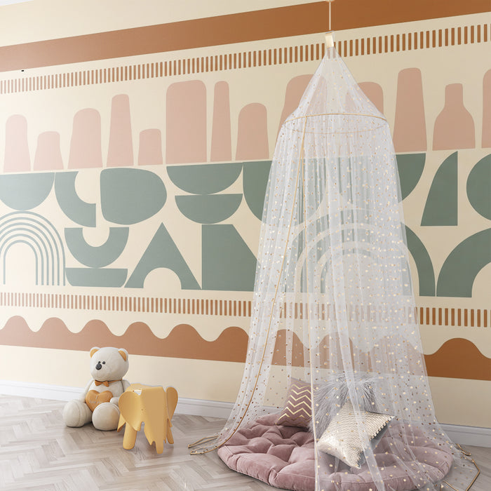 Papel pintado para habitación infantil | Diseños geométricos de colores con un toque moderno