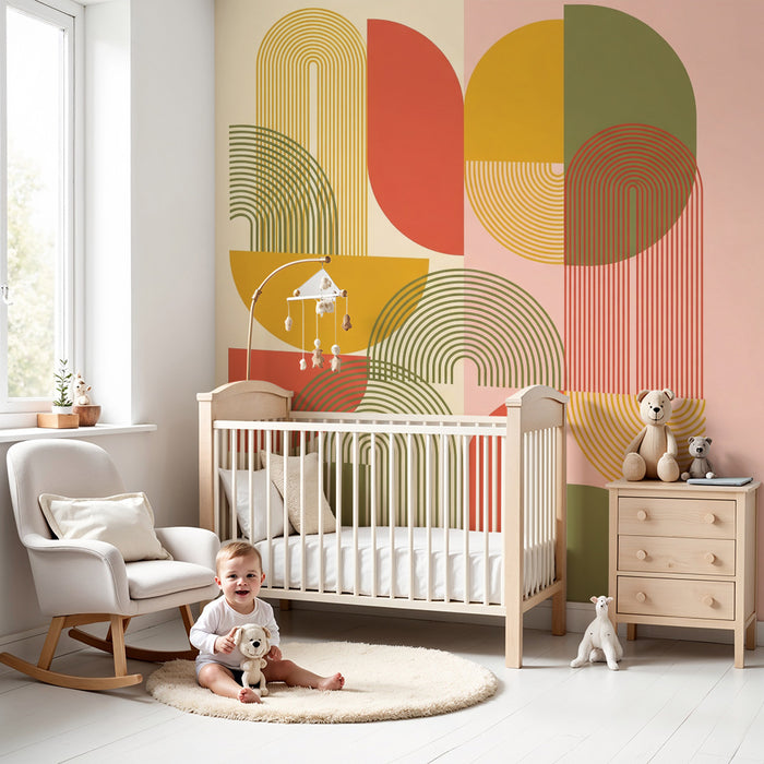 Kleurrijk behang voor kinderkamers | Abstracte geometrische patronen