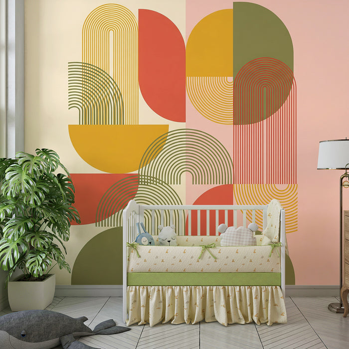 Kleurrijk behang voor kinderkamers | Abstracte geometrische patronen