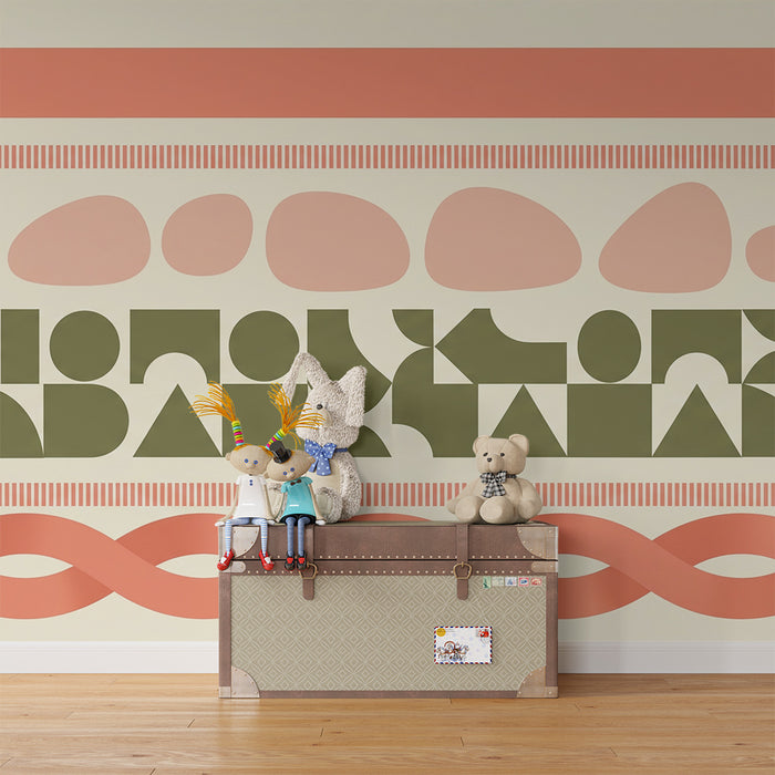 Papel pintado para habitación infantil | Motivos geométricos de colores con formas orgánicas