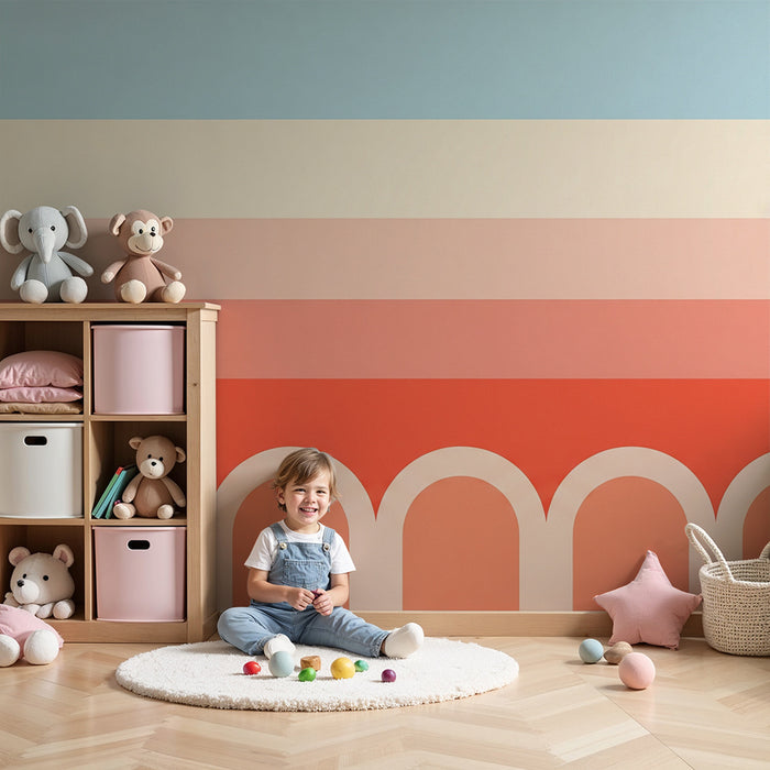 Papel de parede criança | Padrões geométricos coloridos com tons suaves