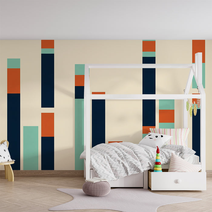 Tapeta do detskej izby | Farebné geometrické vzory s upokojujúcimi tónmi
