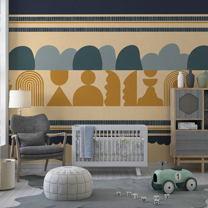 Kleurrijk behang voor kinderkamers | Abstracte geometrische patronen