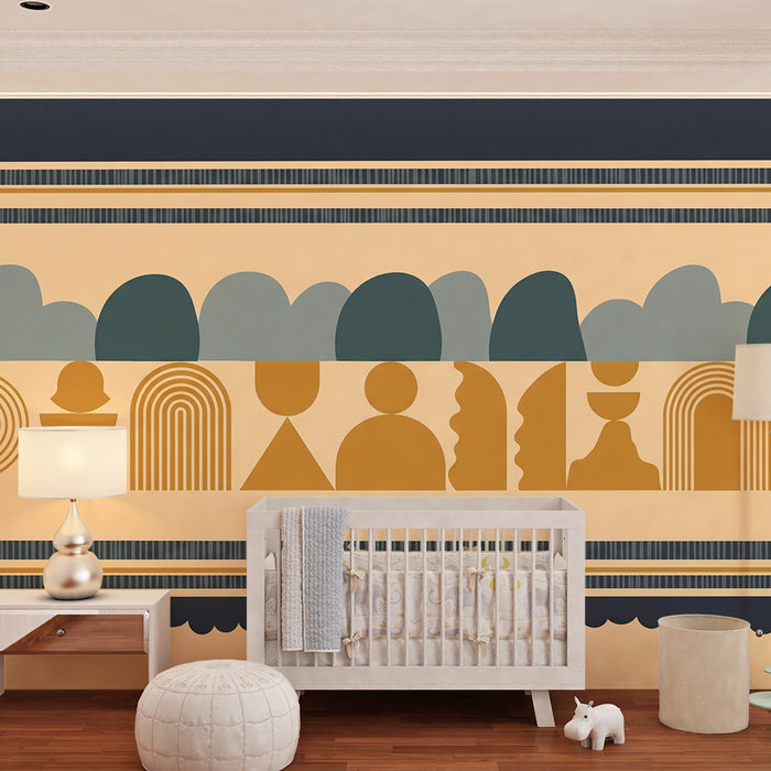 Kleurrijk behang voor kinderkamers | Abstracte geometrische patronen