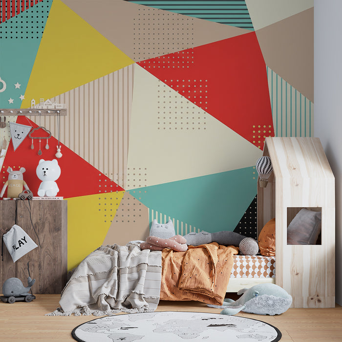 Tapete za dječju sobu | Moderni geometrijski uzorci u živim bojama