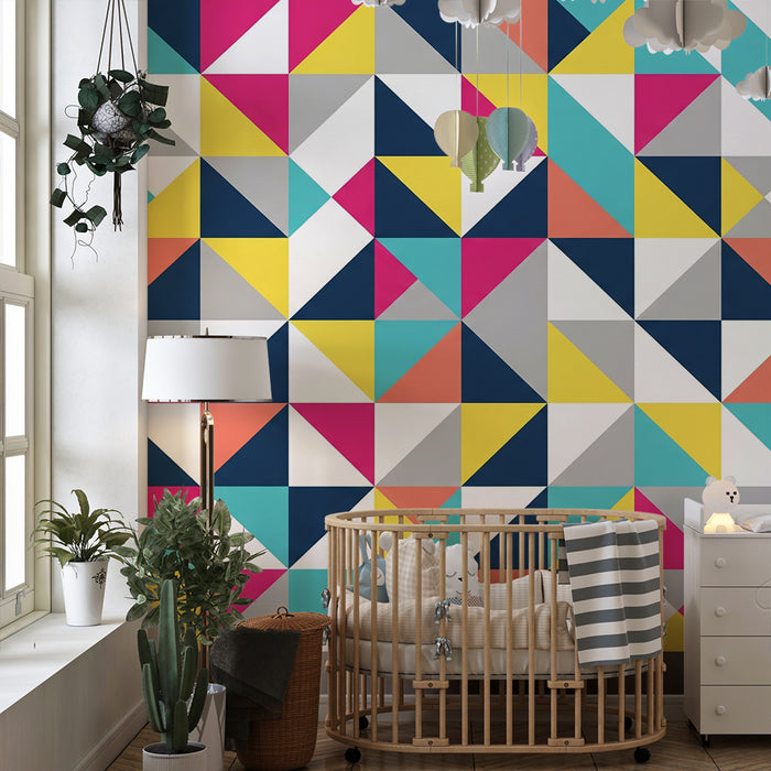 Barnepapir | Fargerike geometriske mønstre med trekanter