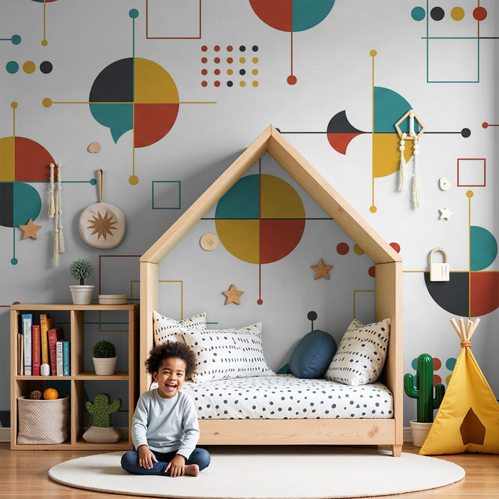 Dětská tapeta | Barevné a hravé geometrické motivy