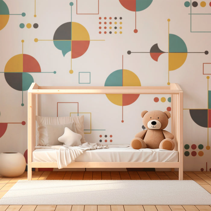 Dětská tapeta | Barevné a hravé geometrické motivy