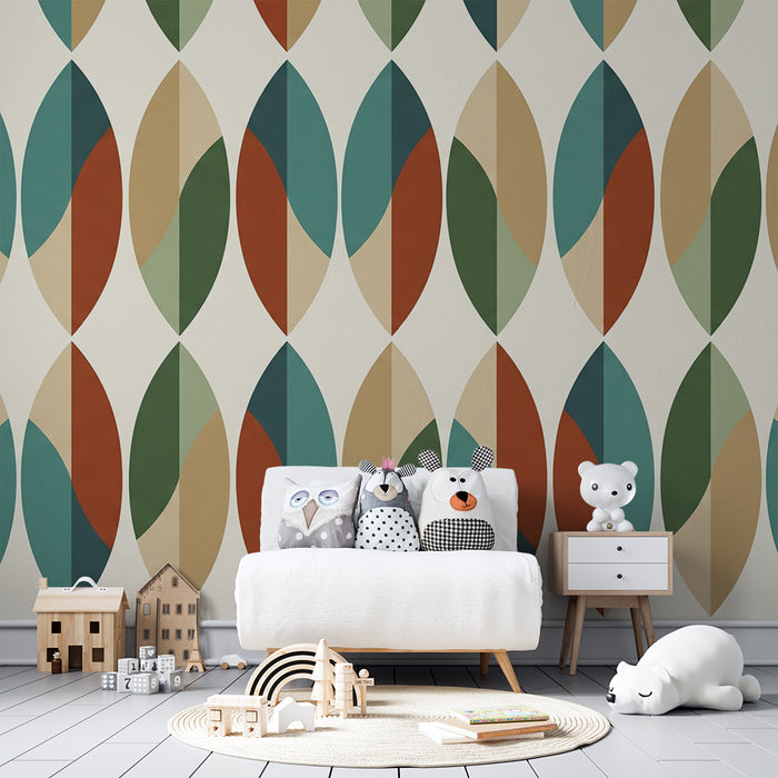 Detská tapeta do izby | Farebné geometrické motívy inšpirované prírodou