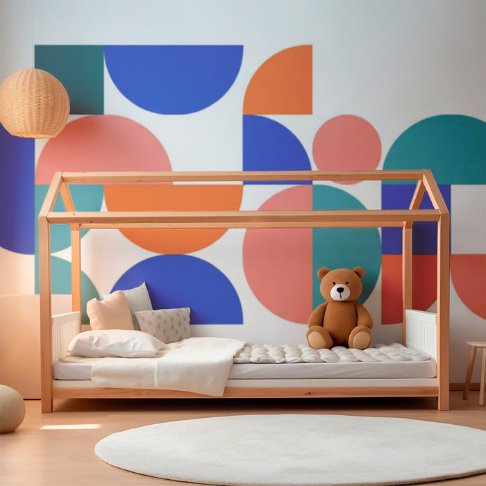 Kinderzimmer Tapete | Bunte geometrische Muster für eine spielerische Atmosphäre
