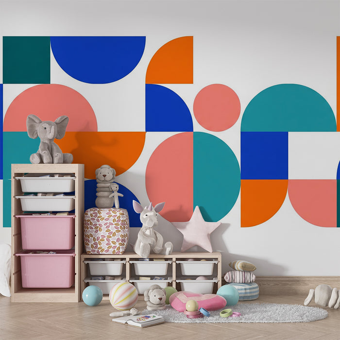 Kinderzimmer Tapete | Bunte geometrische Muster für eine spielerische Atmosphäre