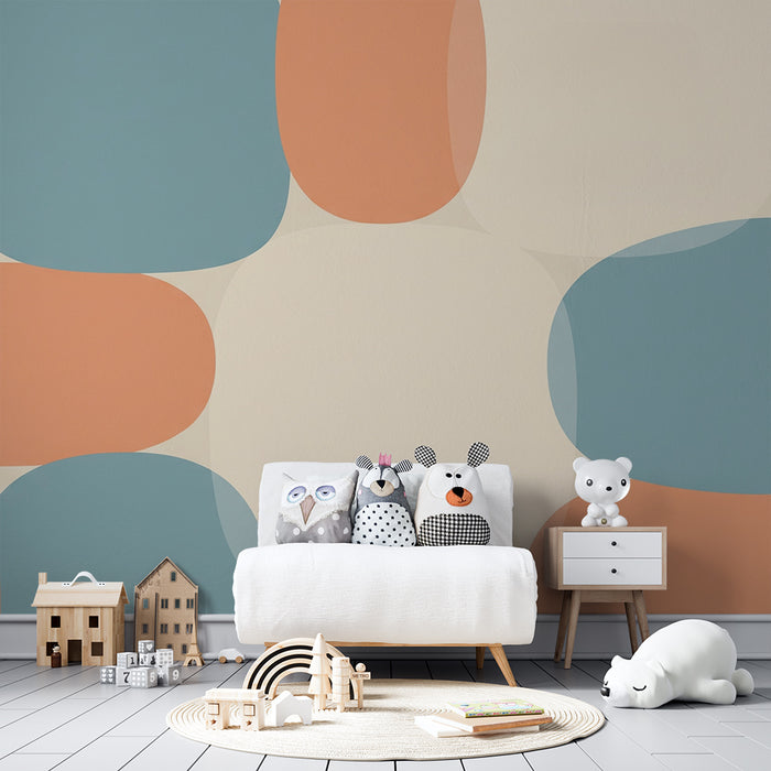 Kids room wallpaper | Soft geometric patterns in pastel tones