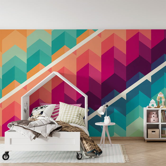 Kids' room wallpaper | Chevron geometric patterns