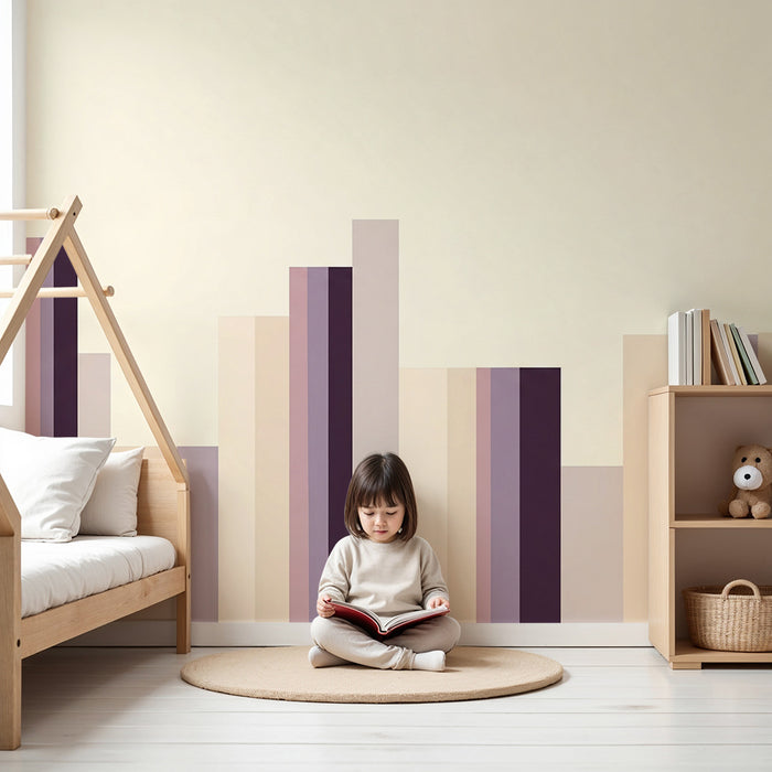 Gyerekek szobájának tapétája | Lágy színárnyalatokban készült geometrikus minták