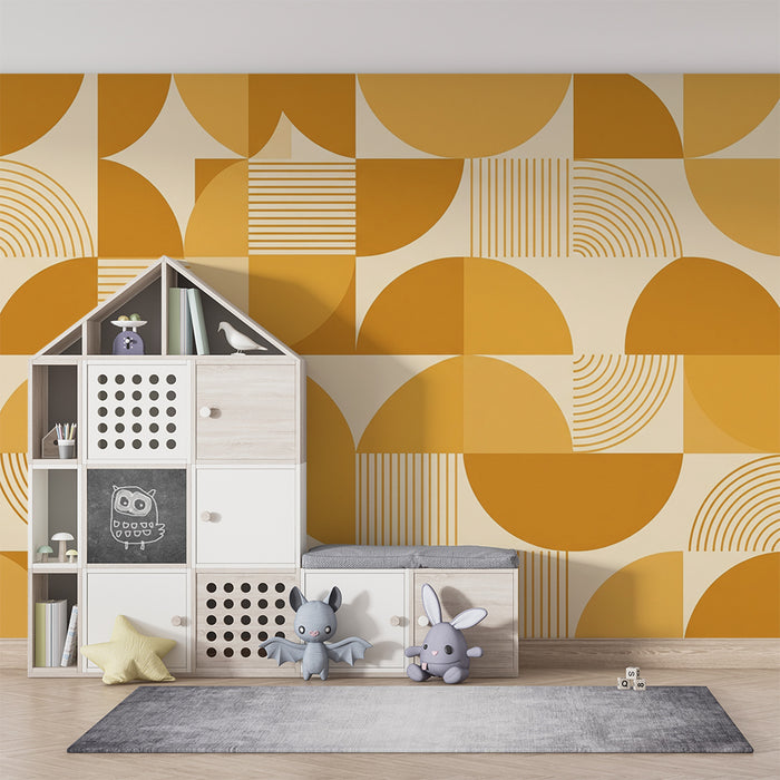 Børnetapet | Geometriske mønstre i gult og beige