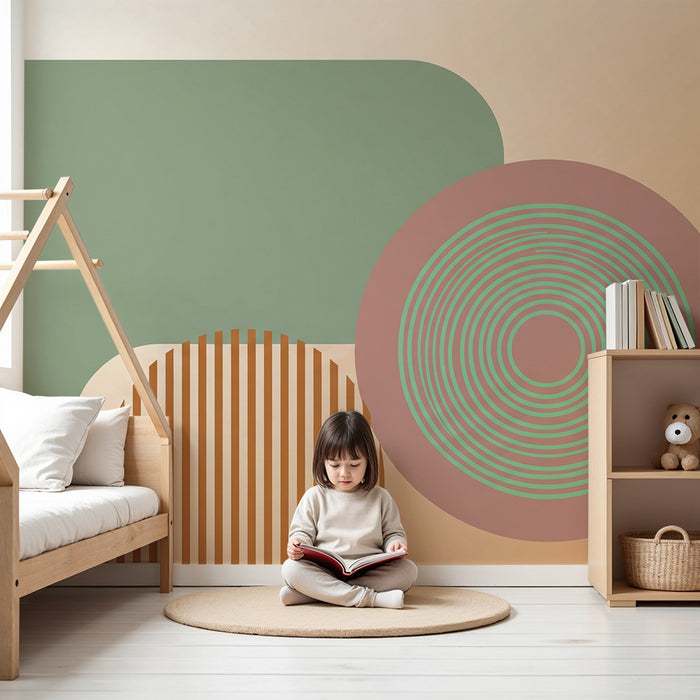 Detská izba tapeta | Moderné geometrické vzory v jemných odtieňoch
