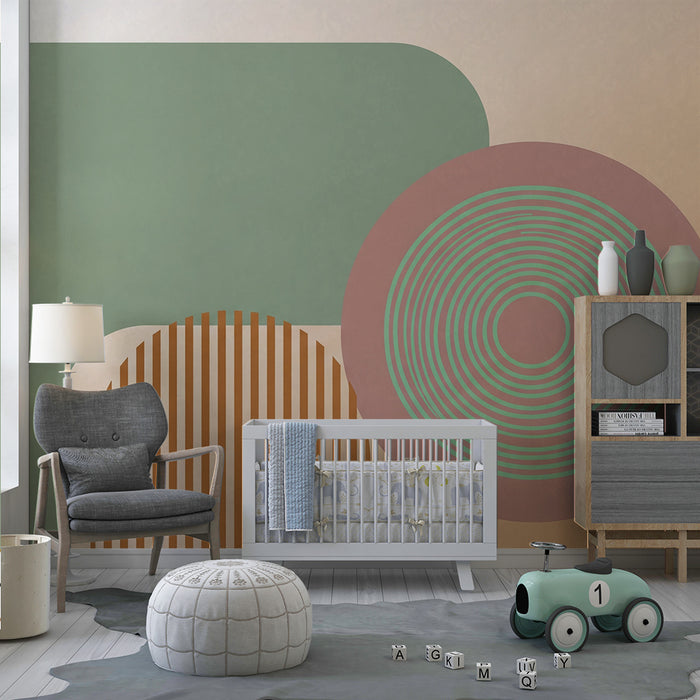 Detská izba tapeta | Moderné geometrické vzory v jemných odtieňoch