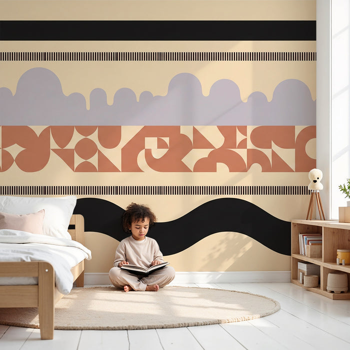 Kids' Room Wallpaper | Modern Geometric Patterns in Soft Tones