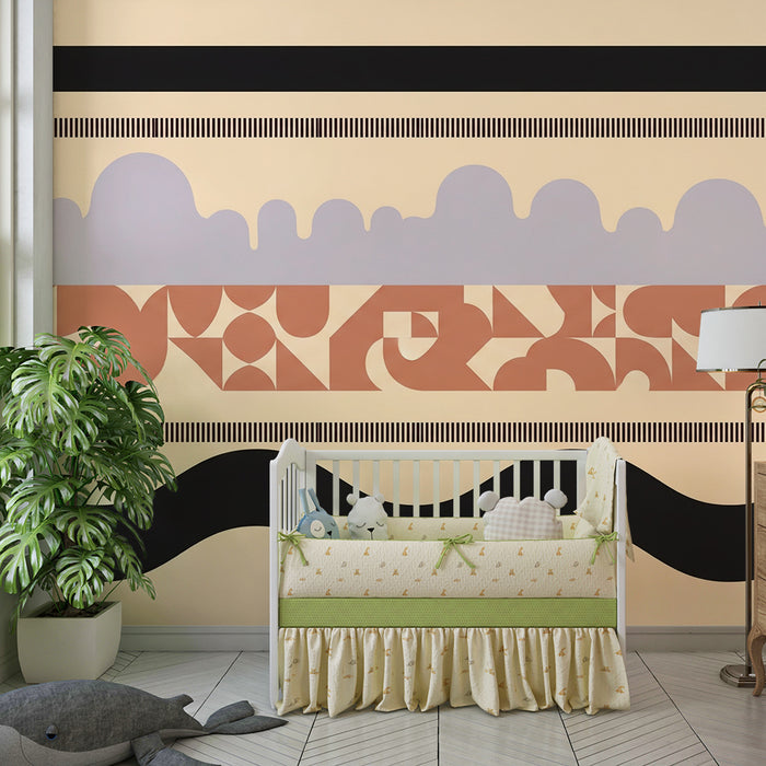 Kids' Room Wallpaper | Modern Geometric Patterns in Soft Tones