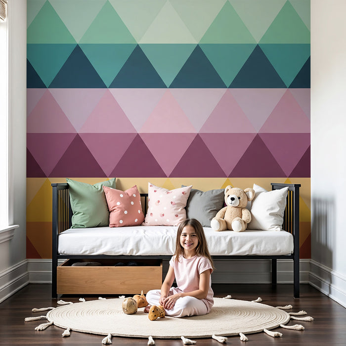 Kids' room wallpaper | Triangle patterns