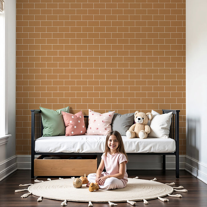 Børneværelses tapet | Terracotta murstensvæg