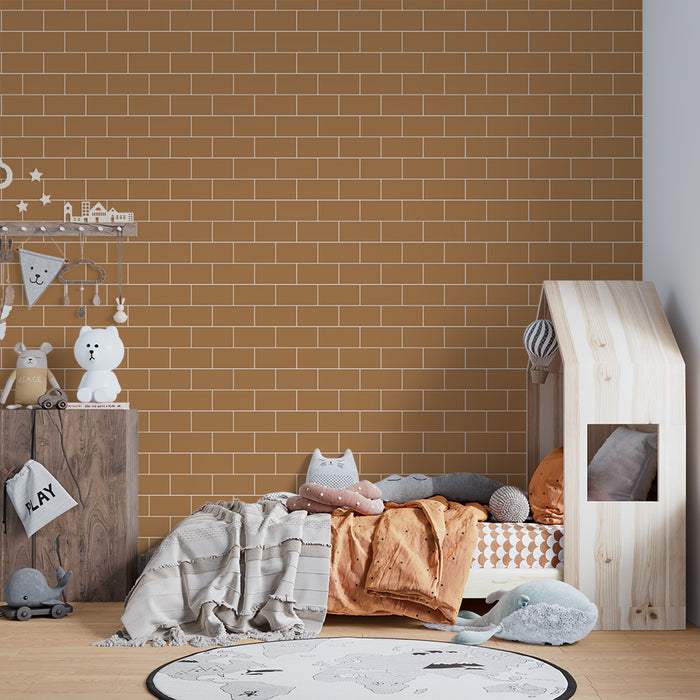 Børneværelses tapet | Terracotta murstensvæg