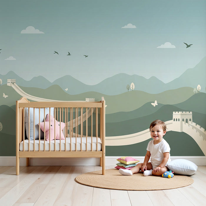 Papier peint chambre enfant | Muraille de Chine et paysages apaisants