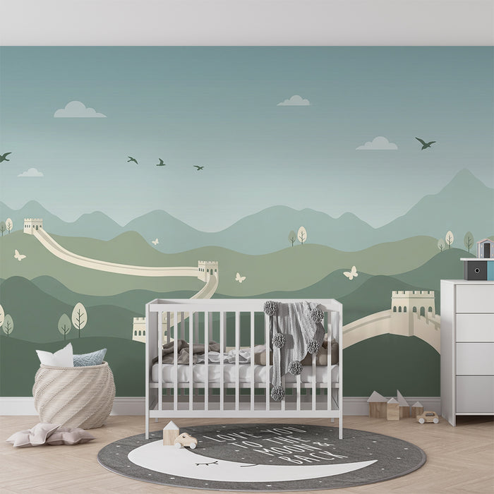 Papier peint chambre enfant | Muraille de Chine et paysages apaisants
