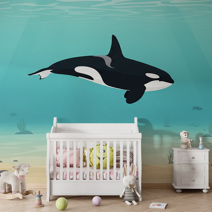 **Papir za otroško sobo | Veličastna orka plava v pomirjujočem oceanu**