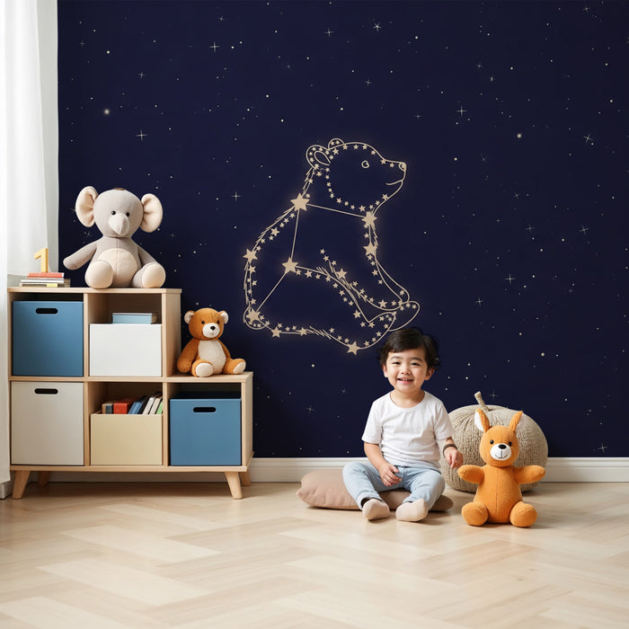 Carta da parati bambini | Orsi costellazione nello spazio stellato