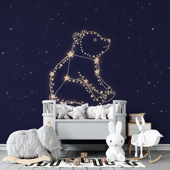 Carta da parati bambini | Orsi costellazione nello spazio stellato