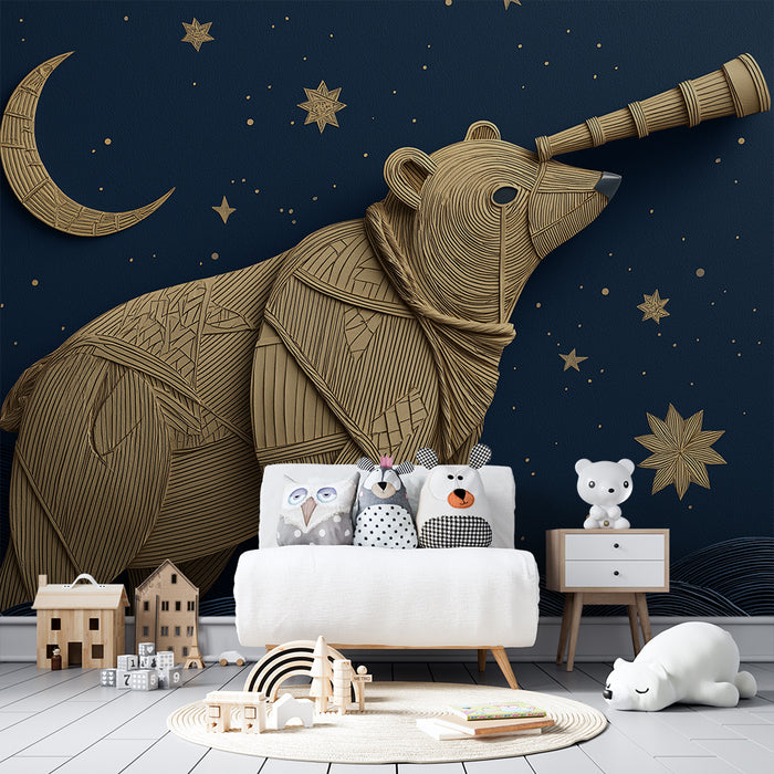 Papel de parede criança | Urs explorator sub un cer instelat