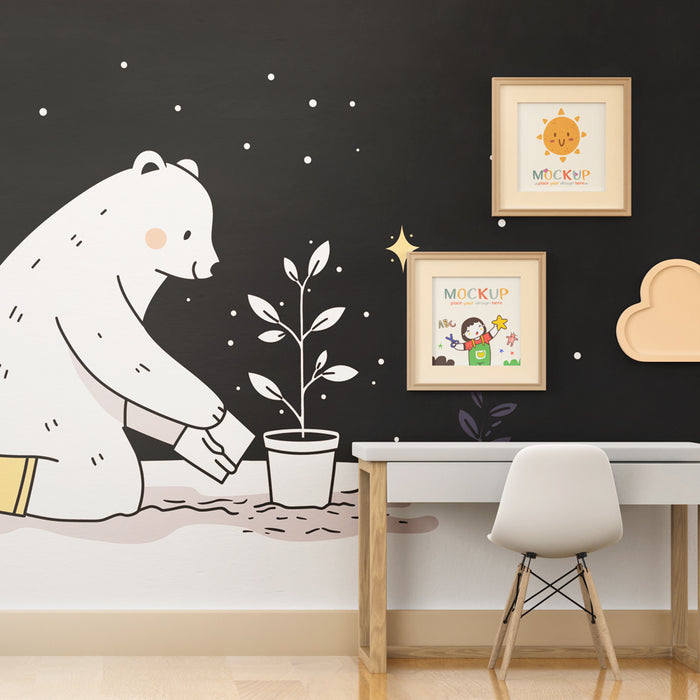 Kids room wallpaper | Polarni medved vrtnar pod zvezdami