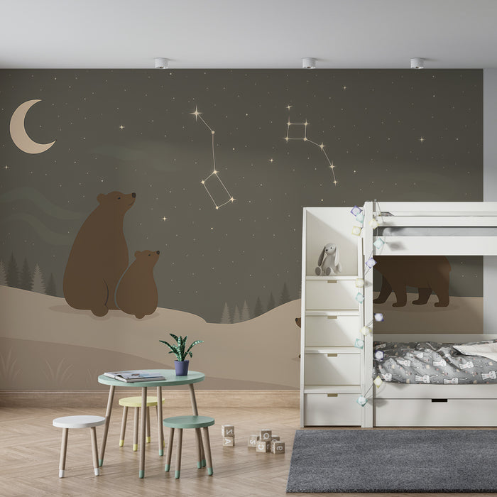 Kinderzimmer Tapete | Bären unter den Sternen