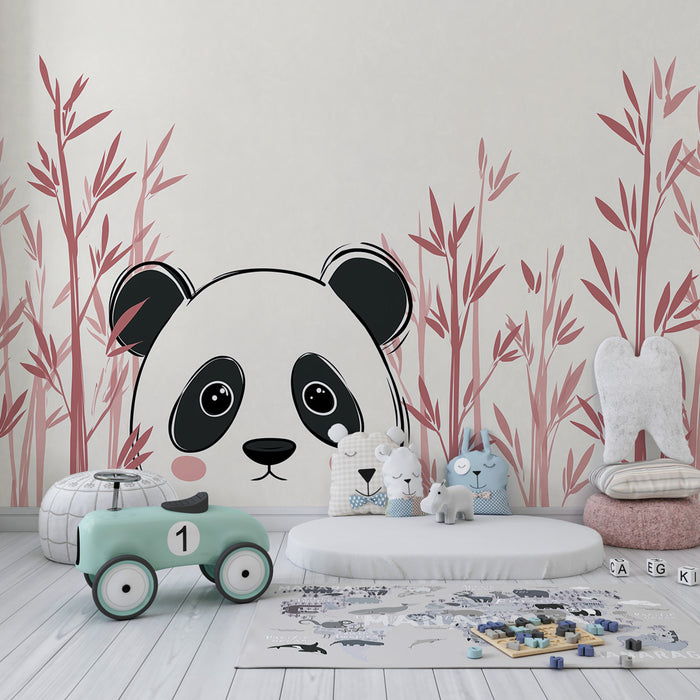Papel de parede criança | Panda adorável e bambu delicado