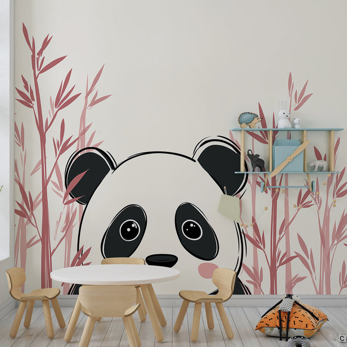 Papel de parede criança | Panda adorável e bambu delicado