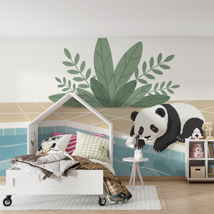 Papier de parede criança | Radovedni panda ob bazenu