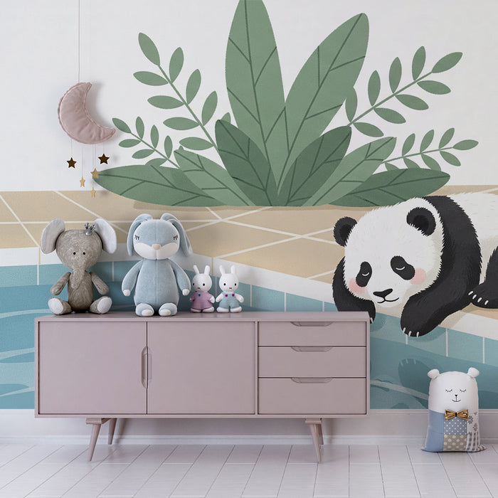 Papier de parede criança | Radovedni panda ob bazenu