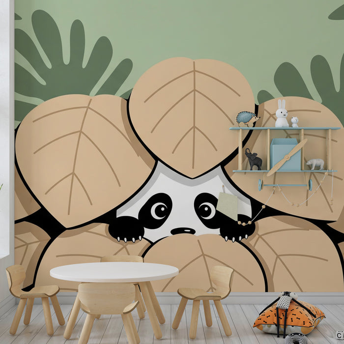 Papier de parede za otroško sobo | Nagajivi panda v džungli