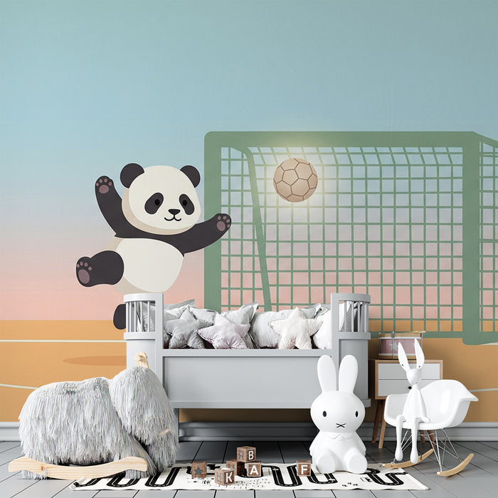 Tapety dla dzieci | Panda piłkarz w akcji