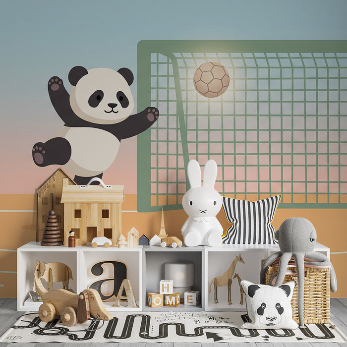Tapety dla dzieci | Panda piłkarz w akcji