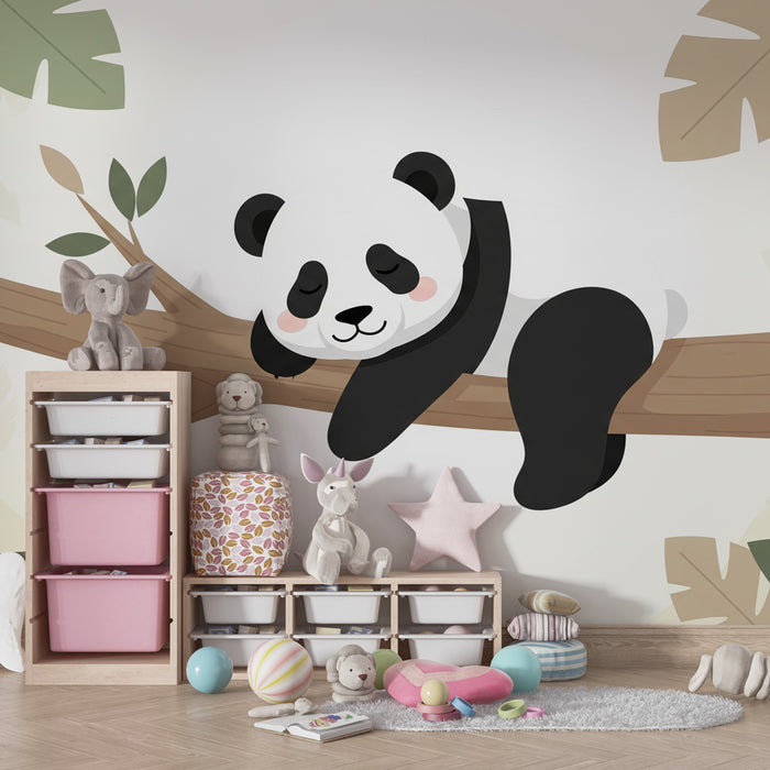 Papier peint chambre enfant | Panda paisible sur une branche