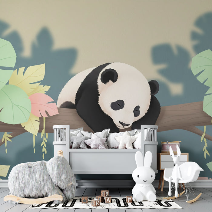Tapeta dětského pokoje | Líný panda v džungli