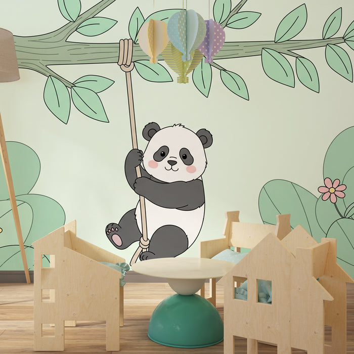 Kinderzimmer Tapete | Lustige Pandas im Dschungel