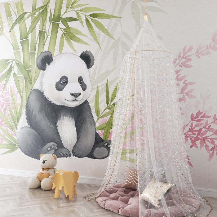 Papier peint chambre enfant | Pandas et bambous