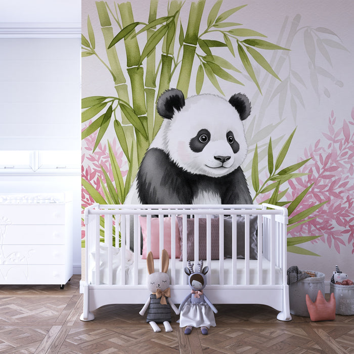 Papier peint chambre enfant | Pandas et bambous