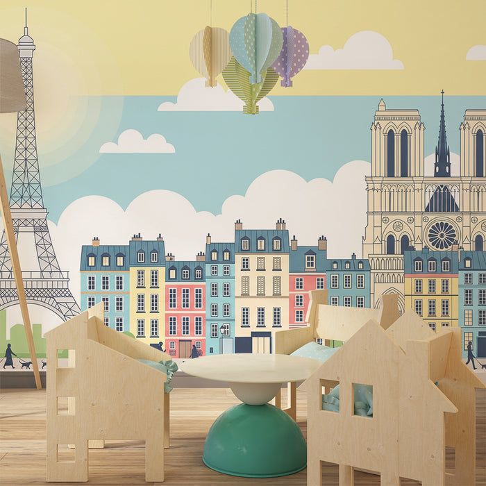 Barntapet | Paris och dess ikoniska monument i pastellfärger