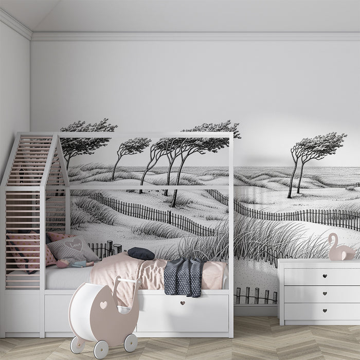 Papel pintado infantil | Paisaje de dunas y brisa marina