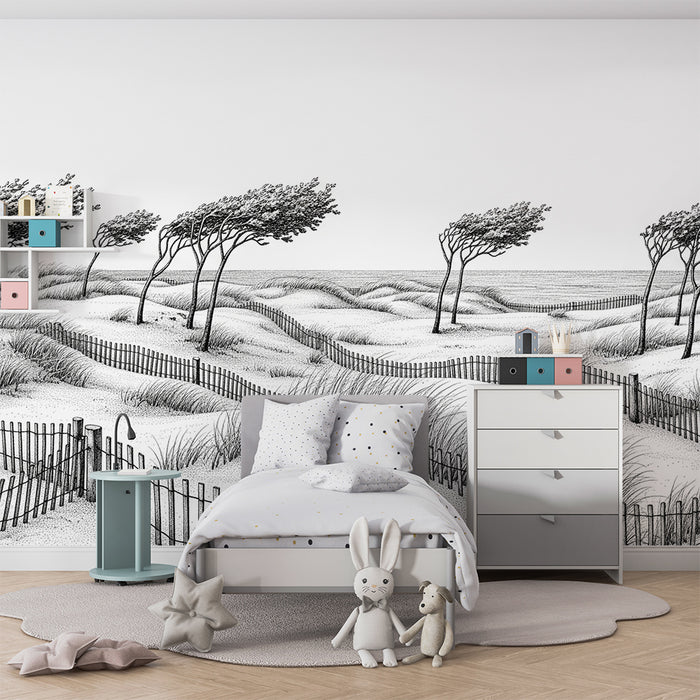 Papel pintado infantil | Paisaje de dunas y brisa marina