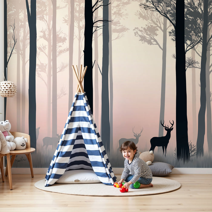 Kids room wallpaper | Rahu maastikku metsaga ja põtradega